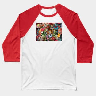 Tiger Tropical Flowers version 3 Baseball T-Shirt